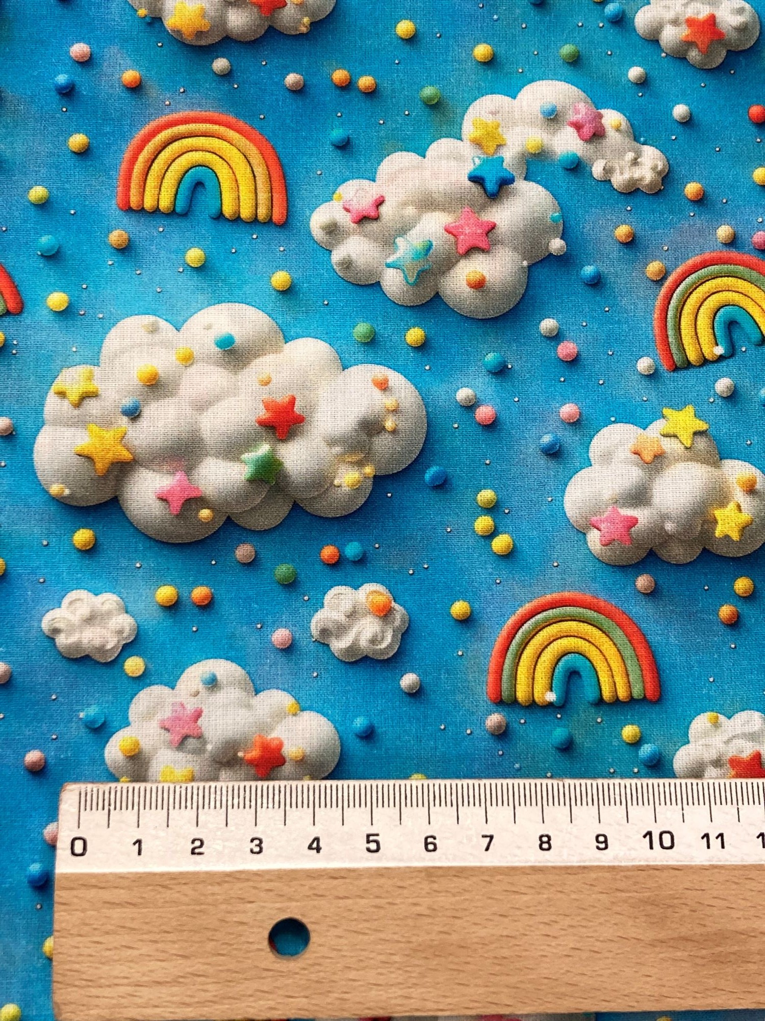 Algodón 3D nubes y arco iris