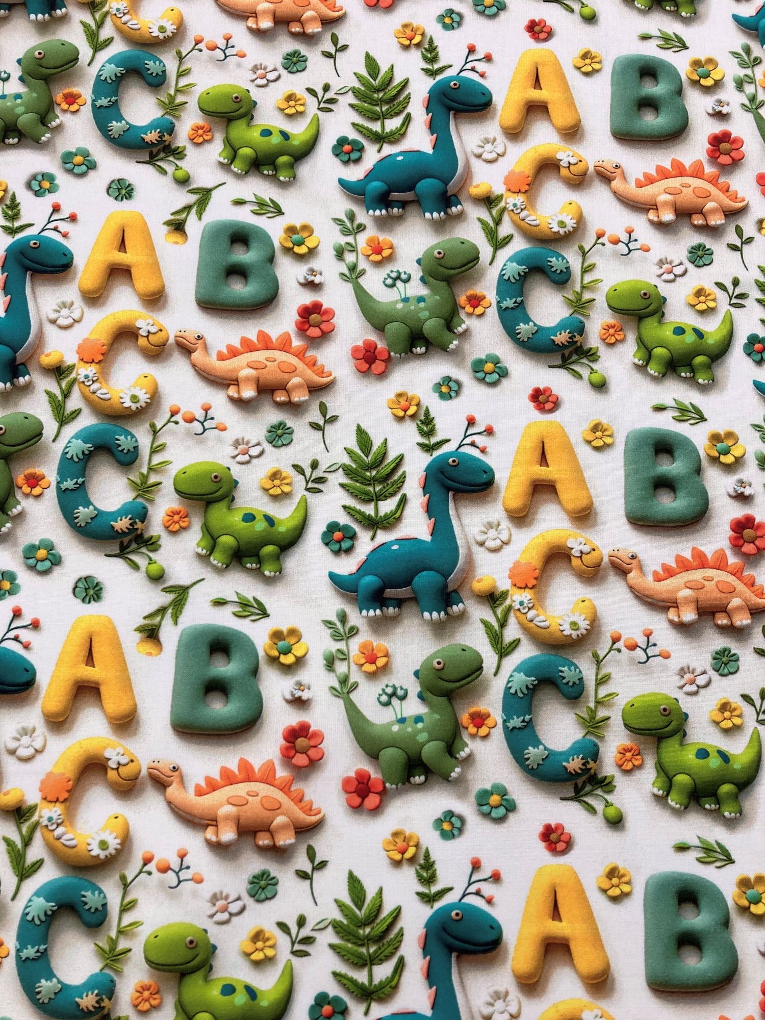 Algodón 3D dinosaurios