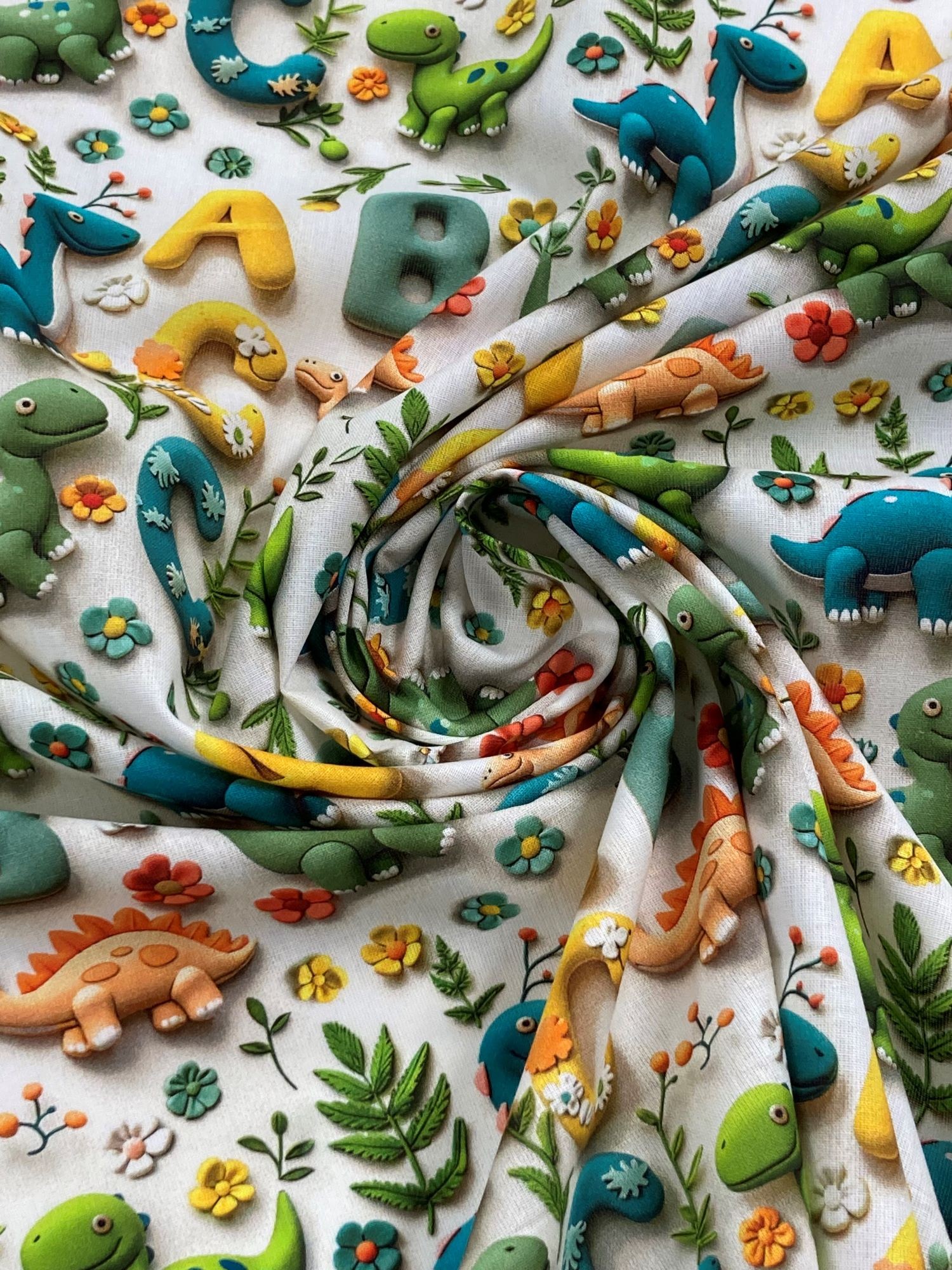 Algodón 3D dinosaurios