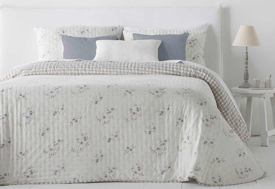 Colcha Bouti FUNDECO Reversible Aurora azul