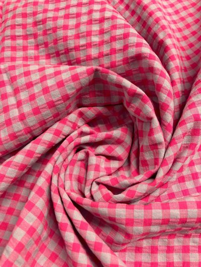 Vichy seersucker fuxia fluor