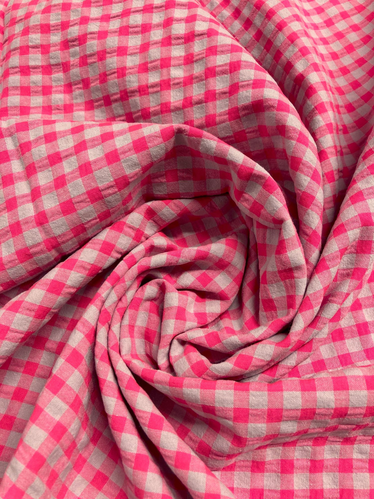 Vichy seersucker fuxia fluor