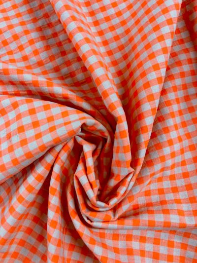 Vichy seersucker naranja fluor