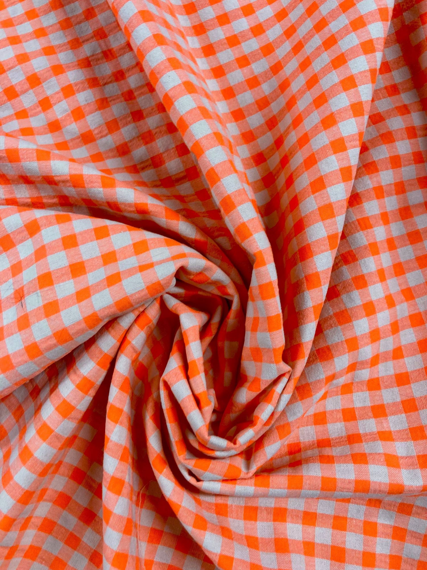 Vichy seersucker naranja fluor