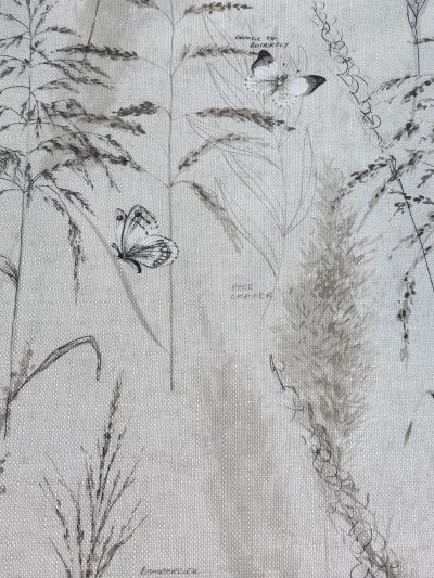 Foscurit Tela Mariposas hojas topo