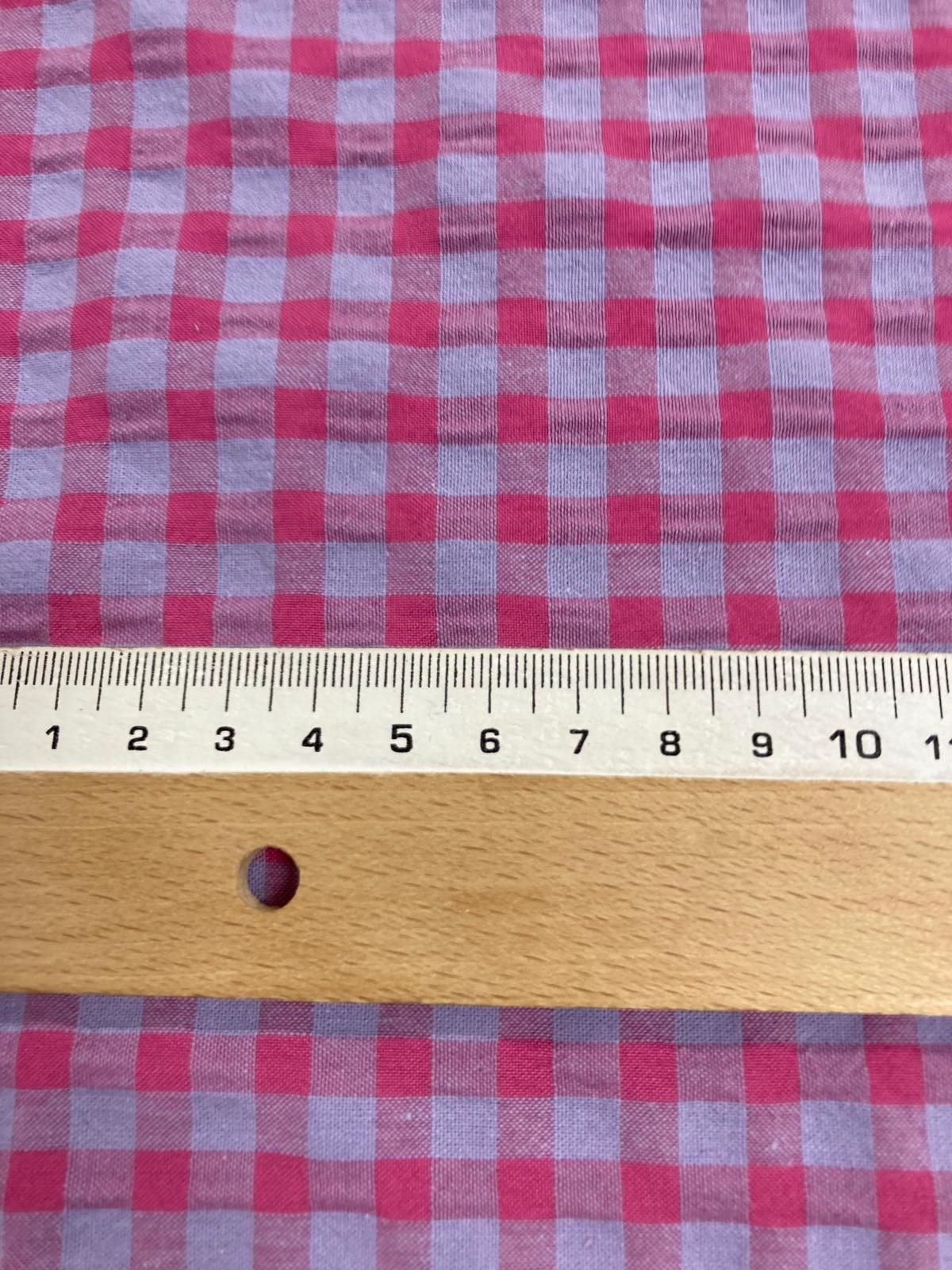 Vichy seersucker fuxia/gris - Imagen 2