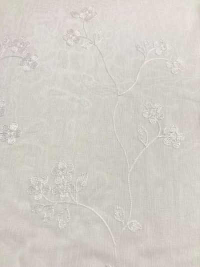 Visillo Bordado Margaritas blanco