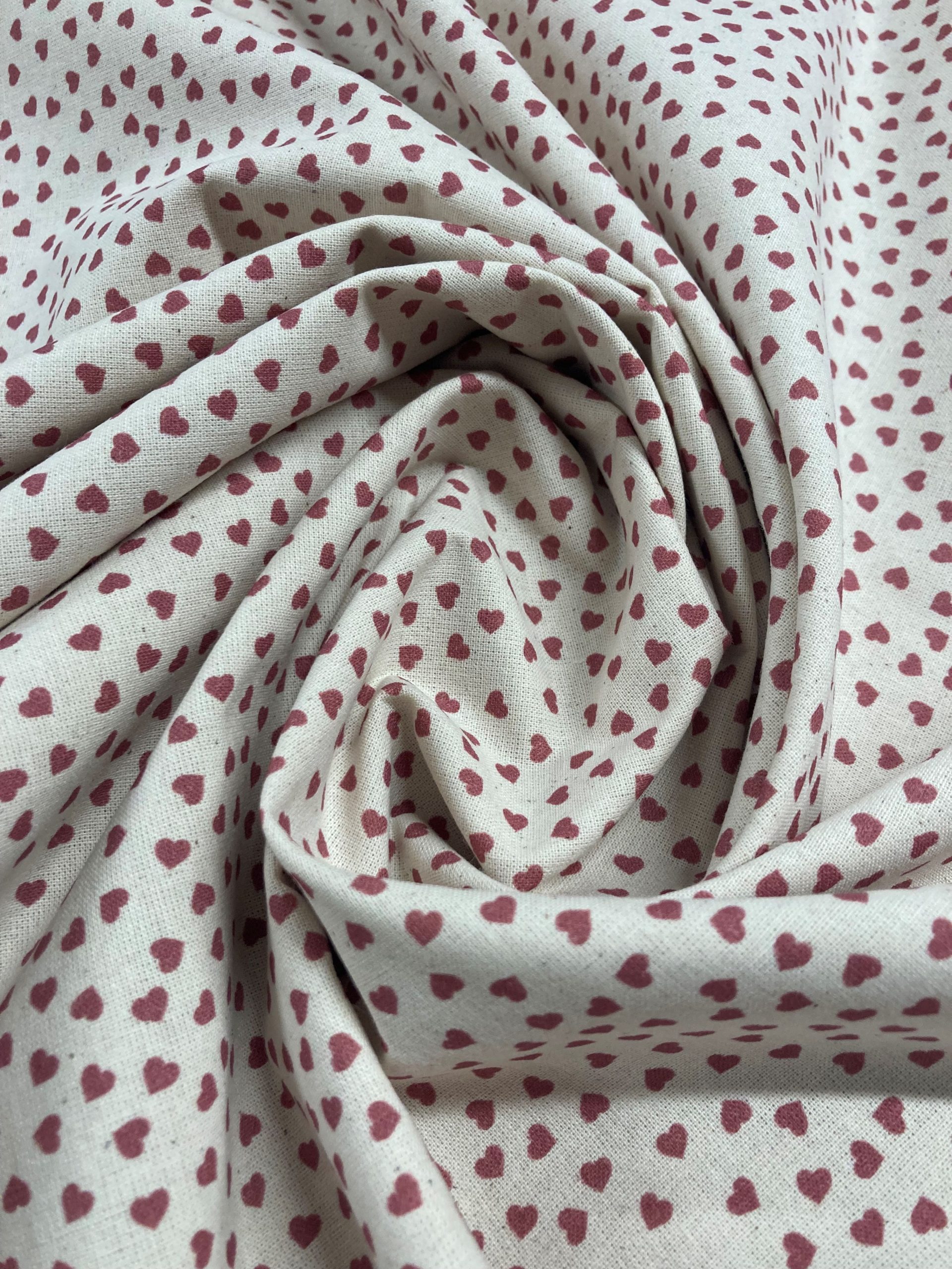 Algodón Mireia corazones rosa maquillaje fbeige - Imagen 3