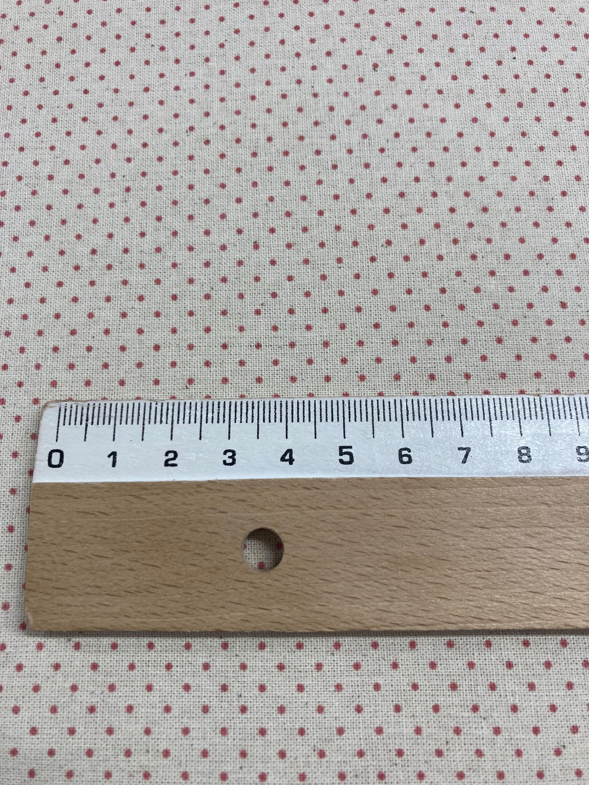 Algodón Mireia lunar rosa maquillaje f.beige - Imagen 2