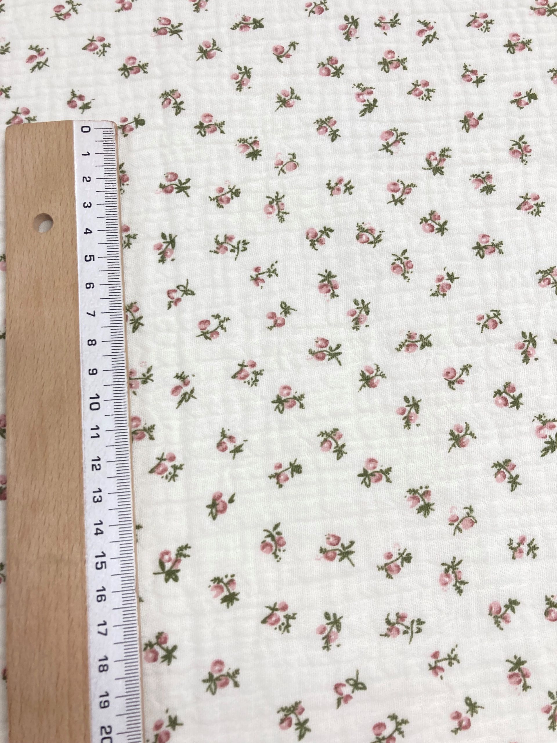 Doble Gasa flores f.beig - Imagen 3