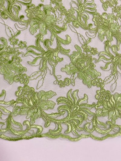 Tul bordado Astrid verde pistacho