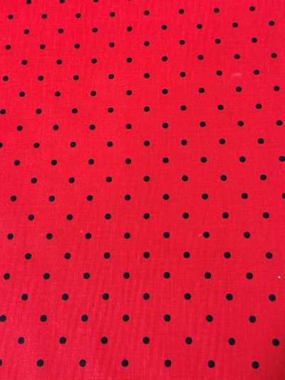 Popelín Flamenca rojo lunar negro