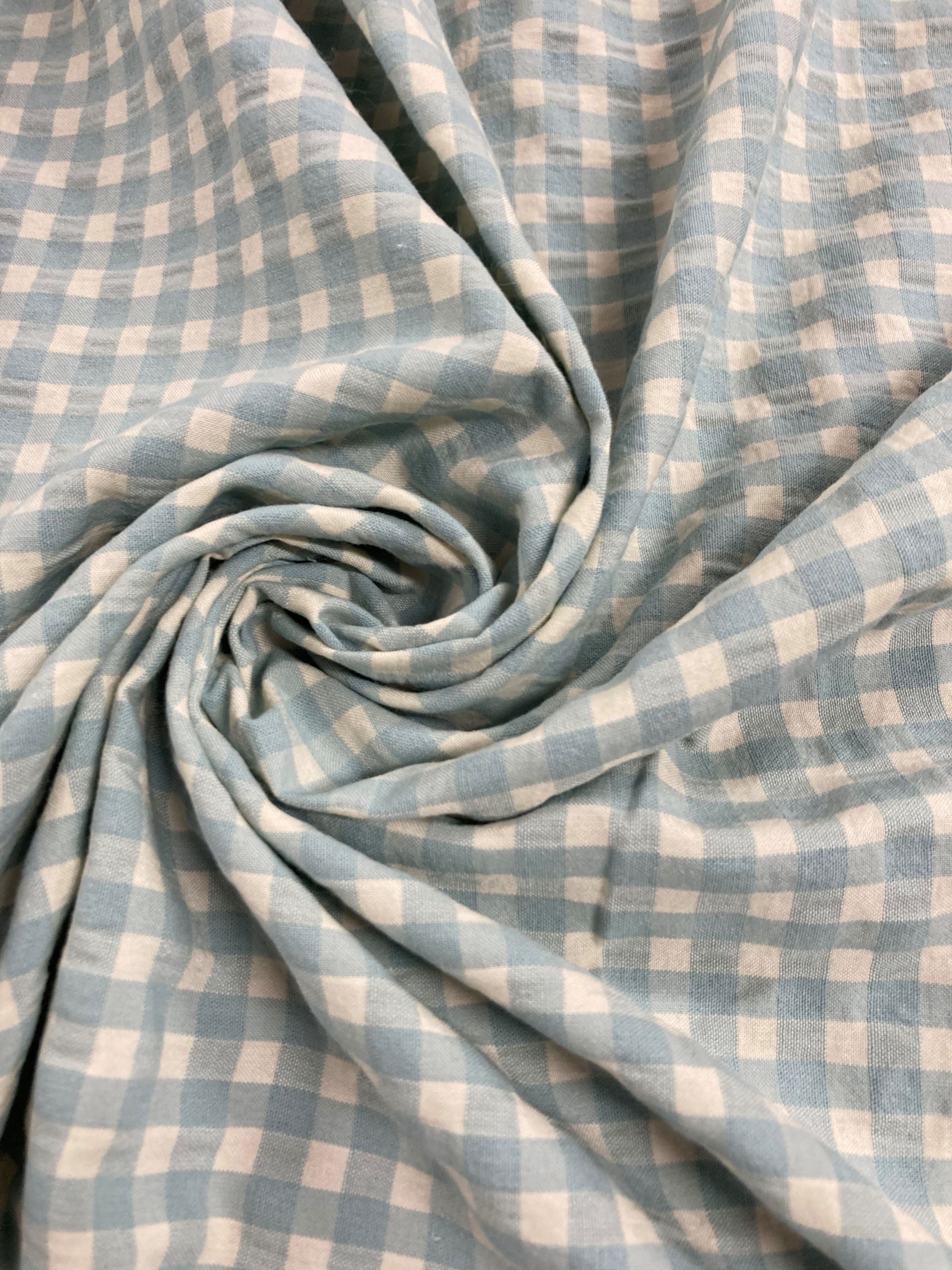 Vichy seersucker celeste/hueso