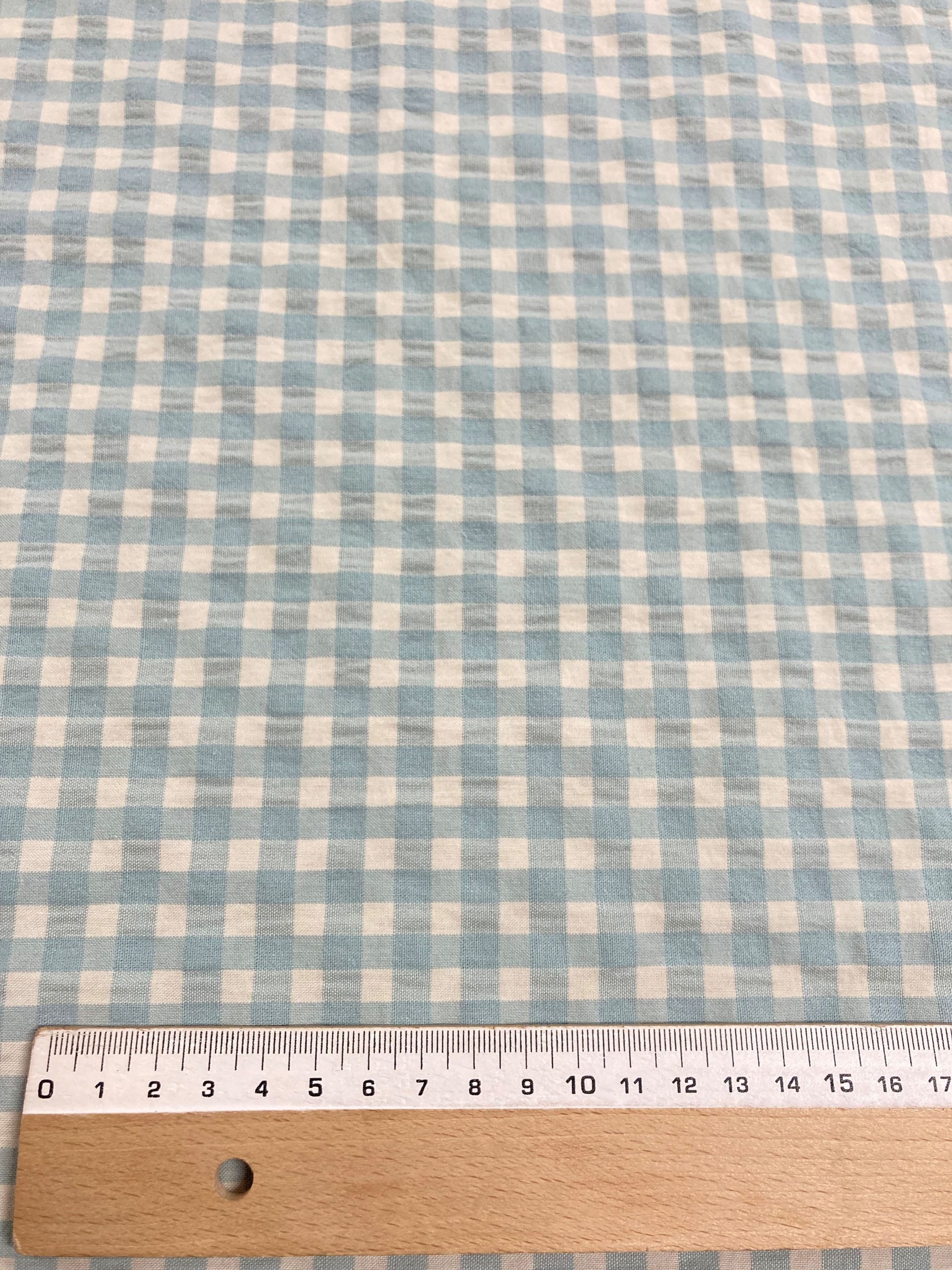 Vichy seersucker celeste/hueso - Imagen 2