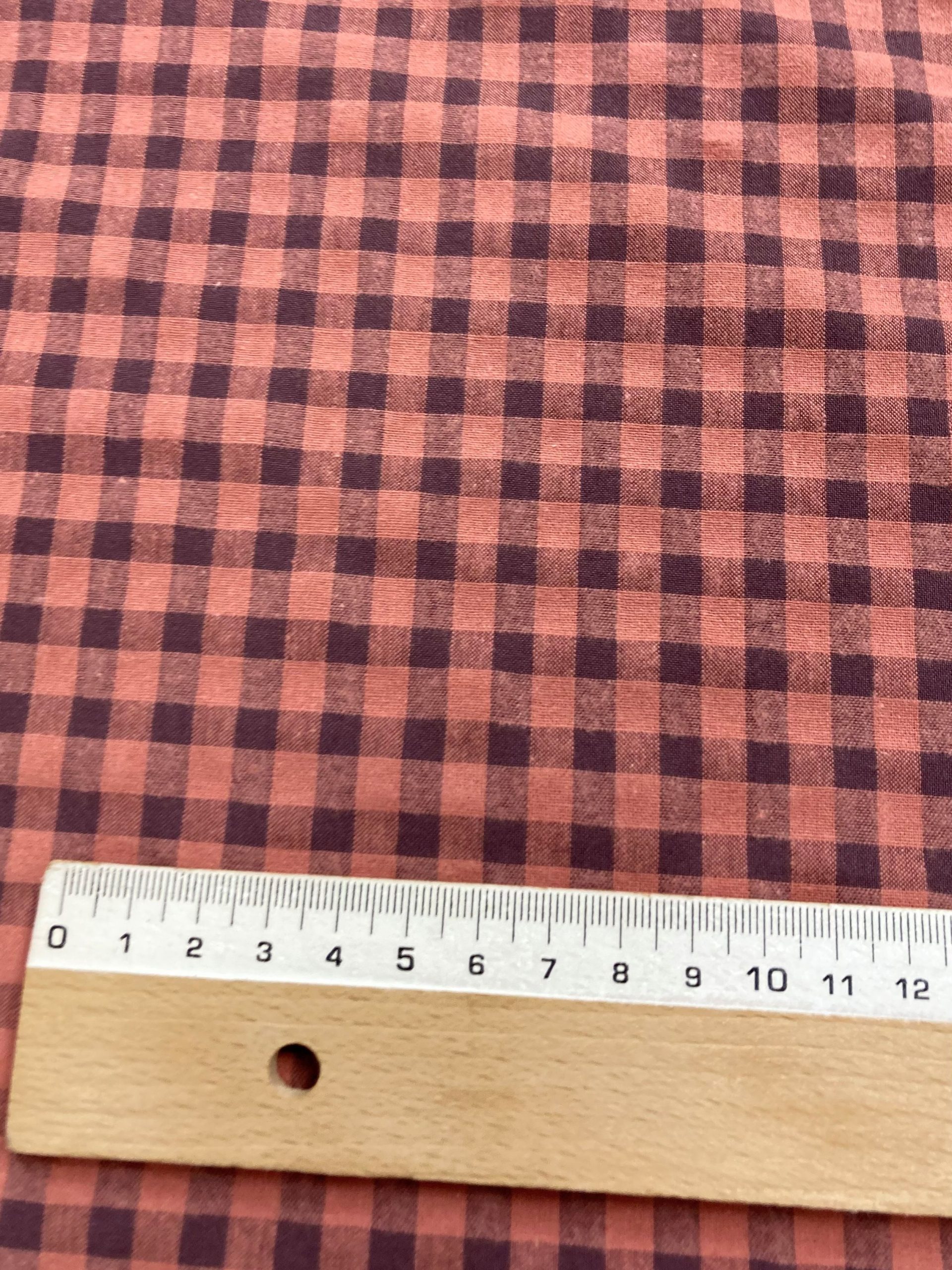 Vichy seersucker terra cotta/berenjena - Imagen 2