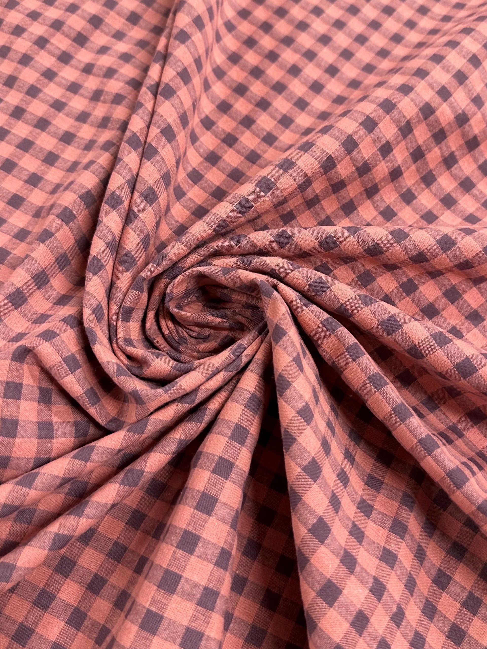 Vichy seersucker terra cotta/berenjena - Imagen 3