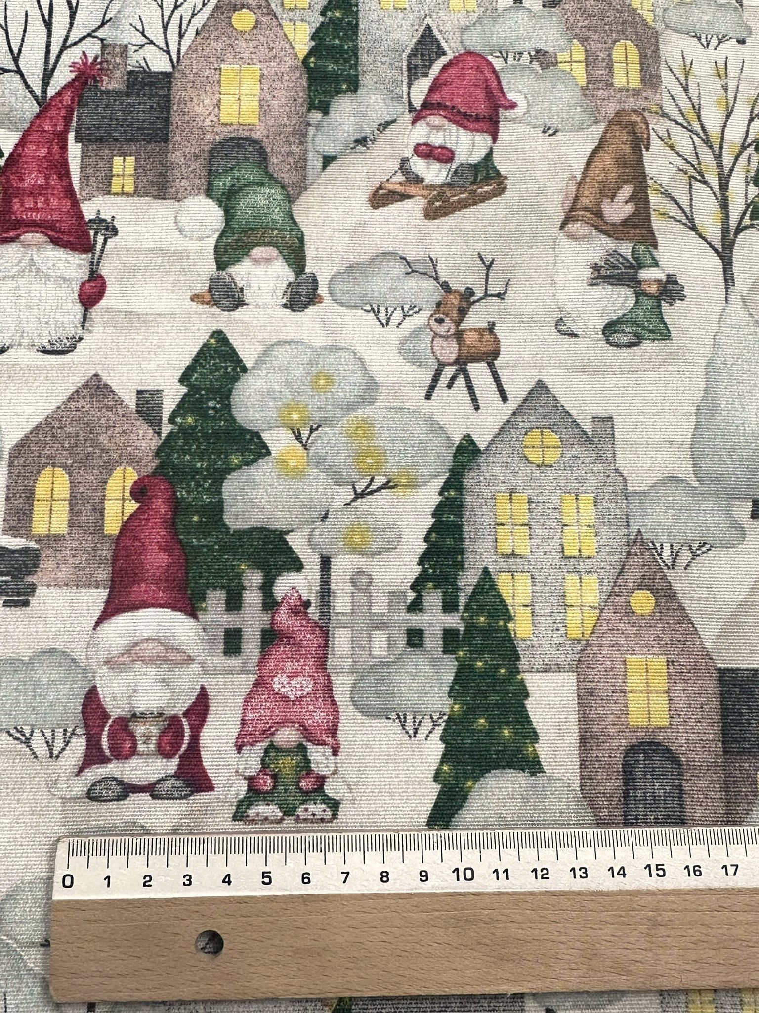 Loneta Navidad Duendes casitas - Imagen 2