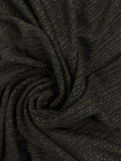 Punto canalé lurex negro