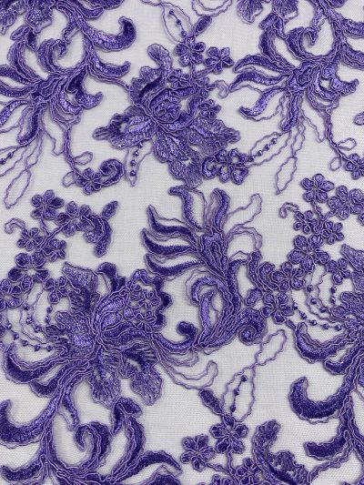 Tul bordado Astrid malva