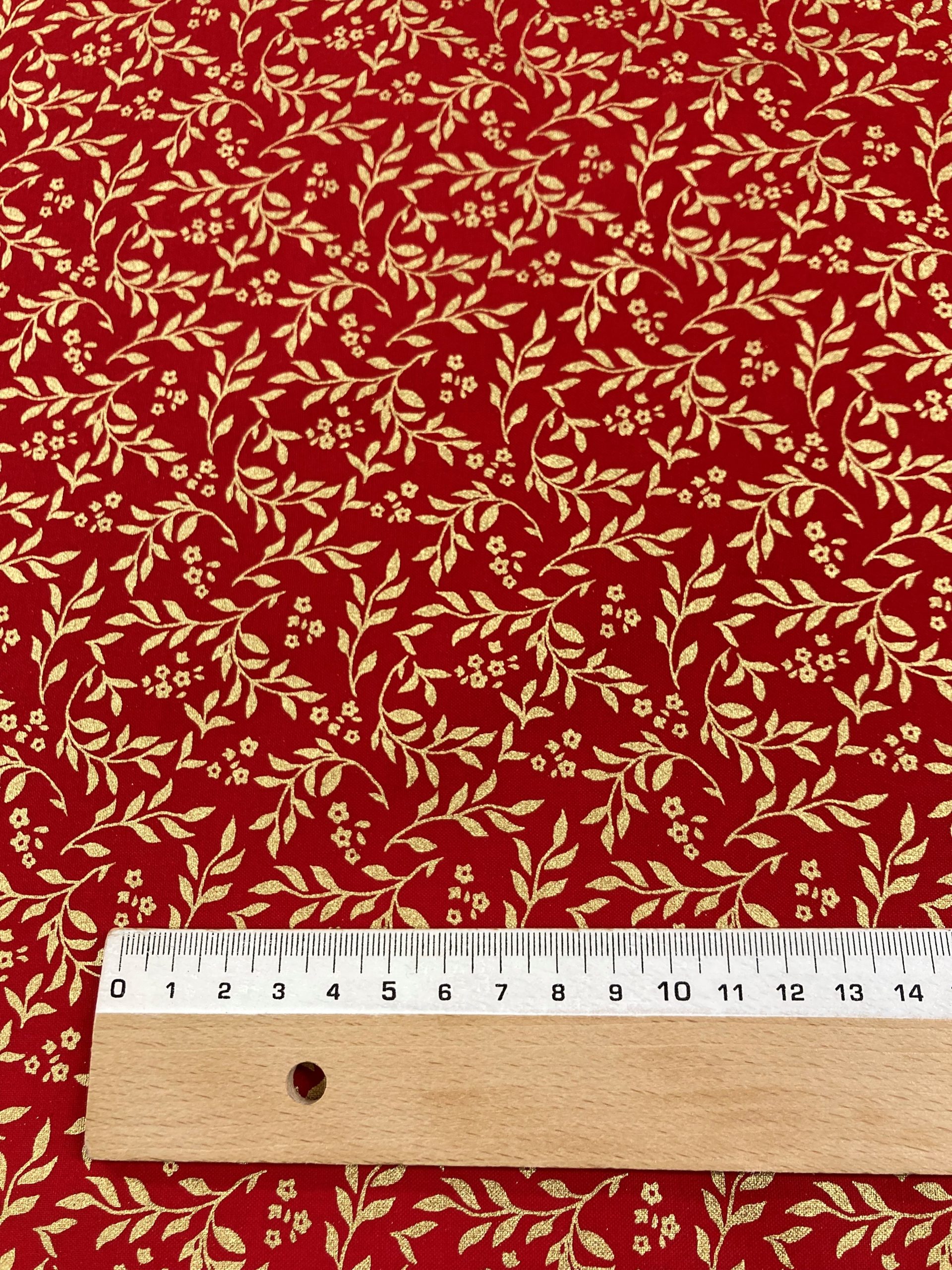 Algodón Navidad tallo/flor rojo - Imagen 2