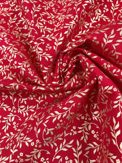 Algodón Navidad tallo/flor rojo