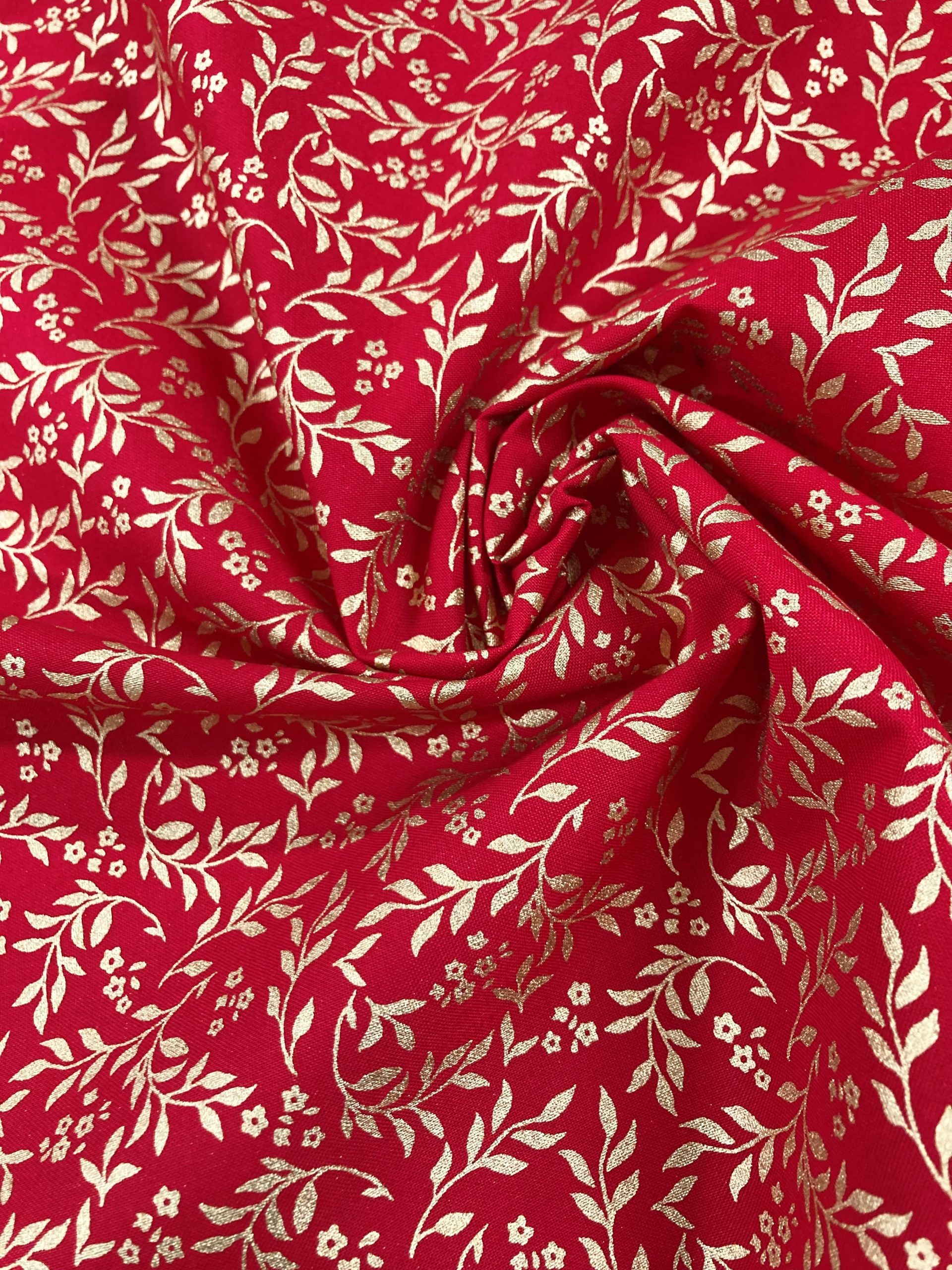 Algodón Navidad tallo/flor rojo