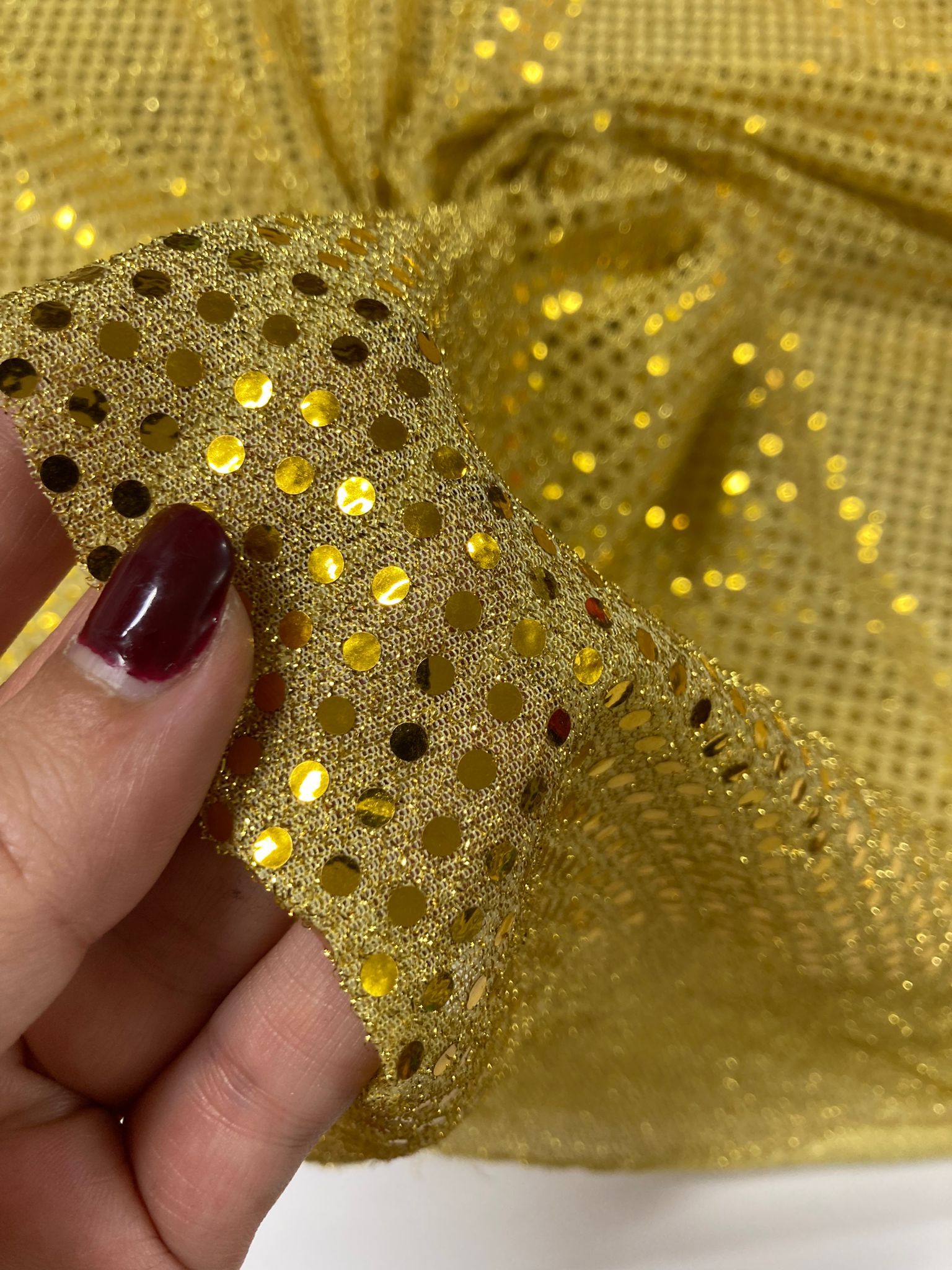 Lamé falsa lentejuela dorada - Imagen 2